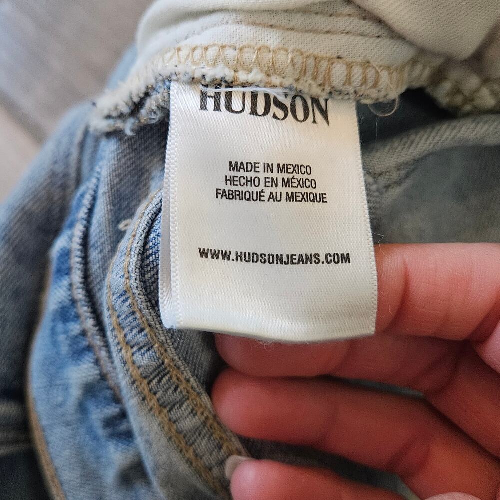 Hudson High Rise Wide Leg Jeans Women’s 31 Light Wash Distressed‎ Denim Retro - Picture 9 of 10